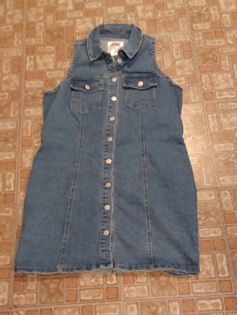 Sleeveless Button-Front Denim Dress - Blue Denim Obsessed Project Rebel